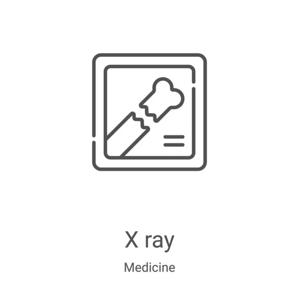 Röntgenicoon Vector Uit Medische Collectie Dunne Lijn Ray Outline Icoon — Stockvector