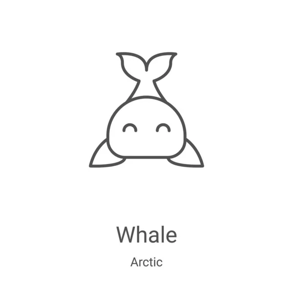 Wal Symbolvektor Aus Der Arktischen Sammlung Dünne Linie Wale Umreißen — Stockvektor