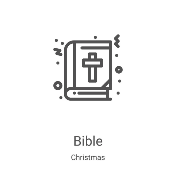 Bibel Icon Vektor Aus Der Weihnachtssammlung Dünne Linie Bibel Umreißt — Stockvektor