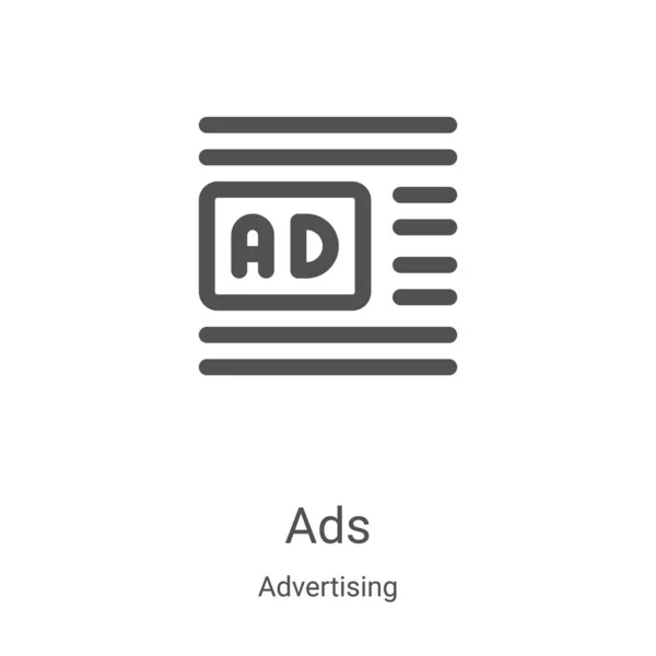 Διαφημίσεις Διάνυσμα Εικονίδιο Από Συλλογή Διαφήμισης Λεπτή Γραμμή Διαφημίσεις Περίγραμμα — Διανυσματικό Αρχείο