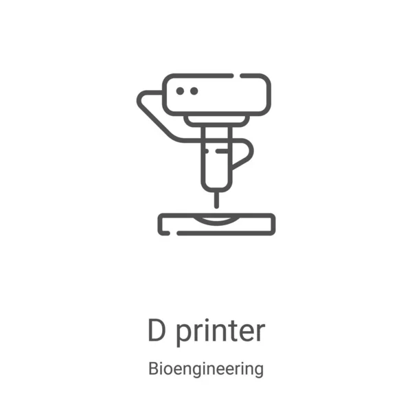 Printer Icon Vector Bioengineering Collection Thin Line Printer Outline Icon — Stock Vector