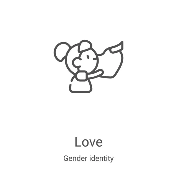 Love Icon Vector Gender Identity Collection Thin Line Love Outline — ストックベクタ