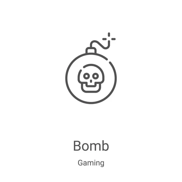 Bomb Icon Vector Gaming Collection Thin Line Bomb Outline Icon — Stock Vector