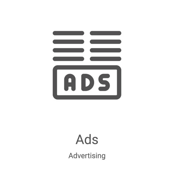 Reklam Koleksiyonundan Reklam Simgesi Vektörü Nce Çizgi Reklam Taslağı Ikon — Stok Vektör