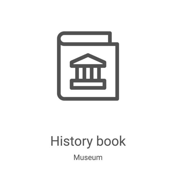 History Book Icon Vector Museum Collection Inglês Thin Line History — Vetor de Stock