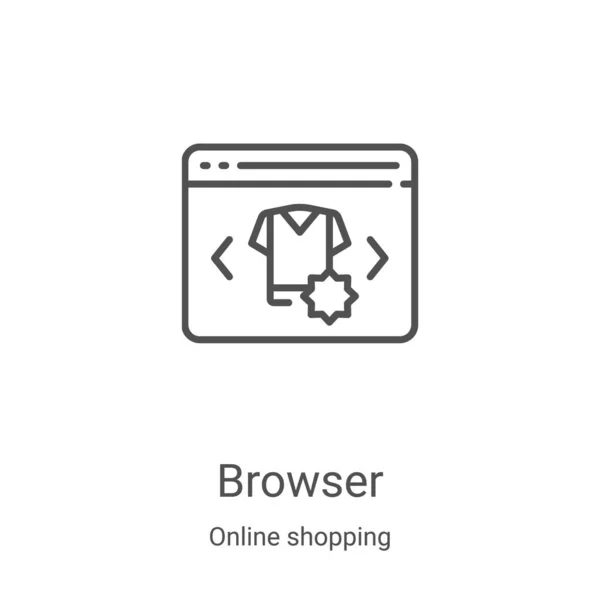 Browser Icon Vektor Aus Online Shopping Sammlung Thin Line Browser — Stockvektor