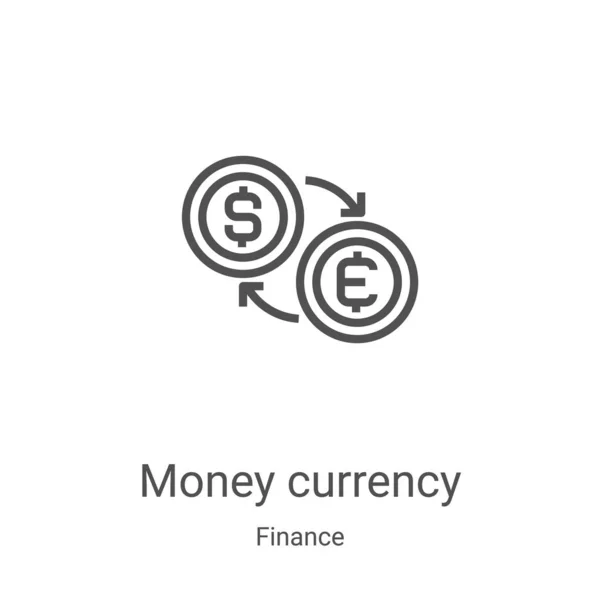 Vektor Měny Peněz Kolekce Financí Ikona Ikony Vektorové Ilustrace Tenké — Stockový vektor
