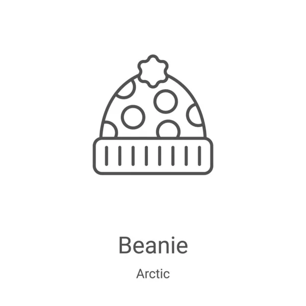 Vetor Ícone Beanie Coleção Ártica Linha Fina Beanie Esboço Ícone —  Vetores de Stock