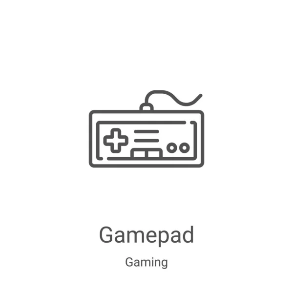 Gamepad Icon Vector Gaming Collection Thin Line Gamepad Outline Icon — Stock Vector
