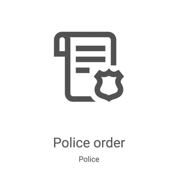 Police Order Icon Vector Police Collection Thin Line Police Order — ストックベクタ