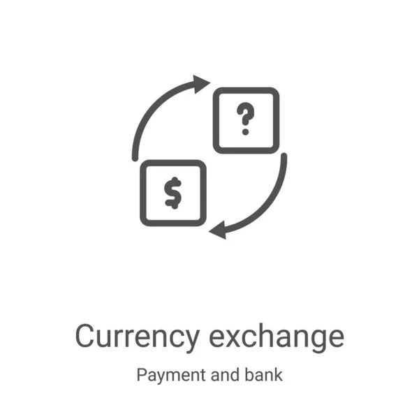 Currency Exchange Icon Vector Payment Bank Collection Thin Line Currency — ストックベクタ
