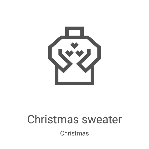 Christmas Sweater Icon Vector Christmas Collection Thin Line Christmas Sweater — ストックベクタ