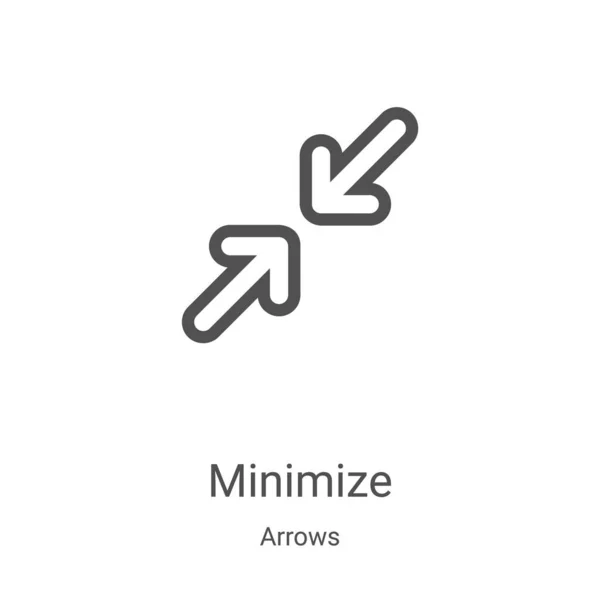 Minimize Icon Vector Arrows Collection Thin Line Minimize Outline Icon — Stock Vector