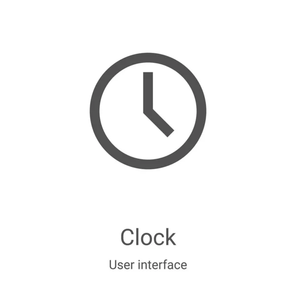 Klok Pictogram Vector Uit User Interface Collectie Dunne Lijn Klok — Stockvector