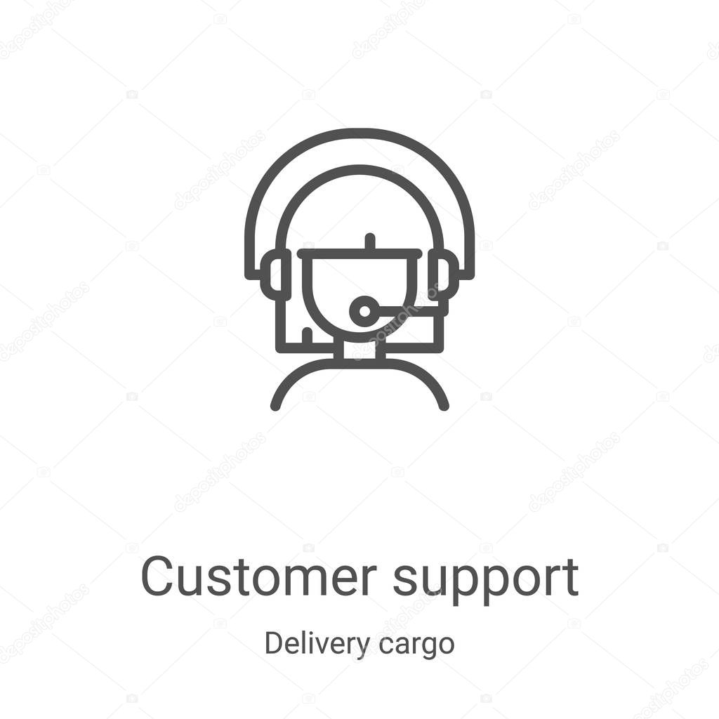 customer support icon vector from delivery cargo collection. Thin line customer support outline icon vector illustration. Linear symbol for use on web and mobile apps, logo, print media