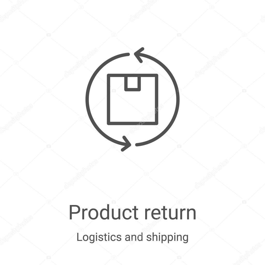 product return icon vector from logistics and shipping collection. Thin line product return outline icon vector illustration. Linear symbol for use on web and mobile apps, logo, print media