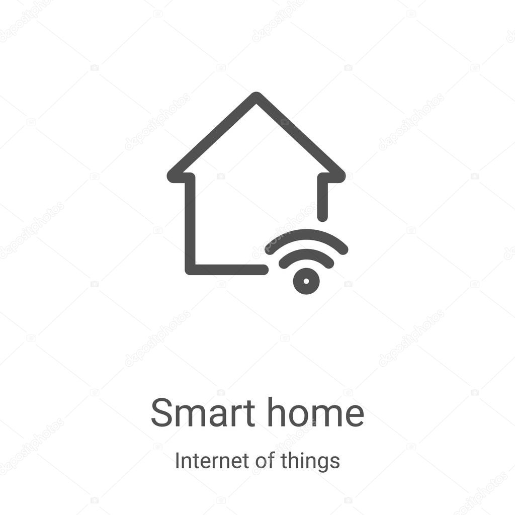 Smart Home Icon Vector From Internet Of Things Collection Thin Line Smart Home Outline Icon Vector Illustration Linear Symbol For Use On Web And Mobile Apps Logo Print Media Premium Vector