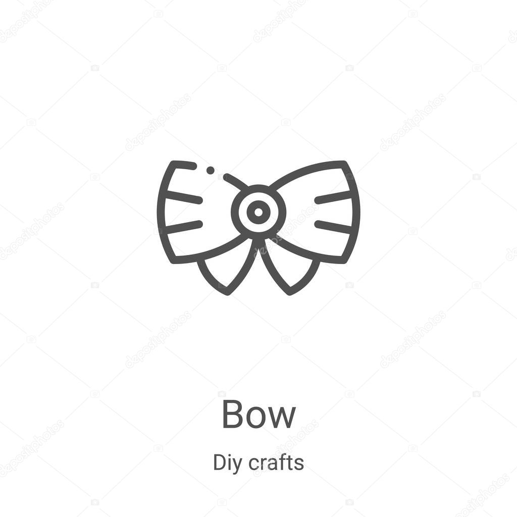 bow icon vector from diy crafts collection thin line bow outline icon vector illustration linear symbol for use on web and mobile apps logo print media premium vector in adobe illustrator wdrfree
