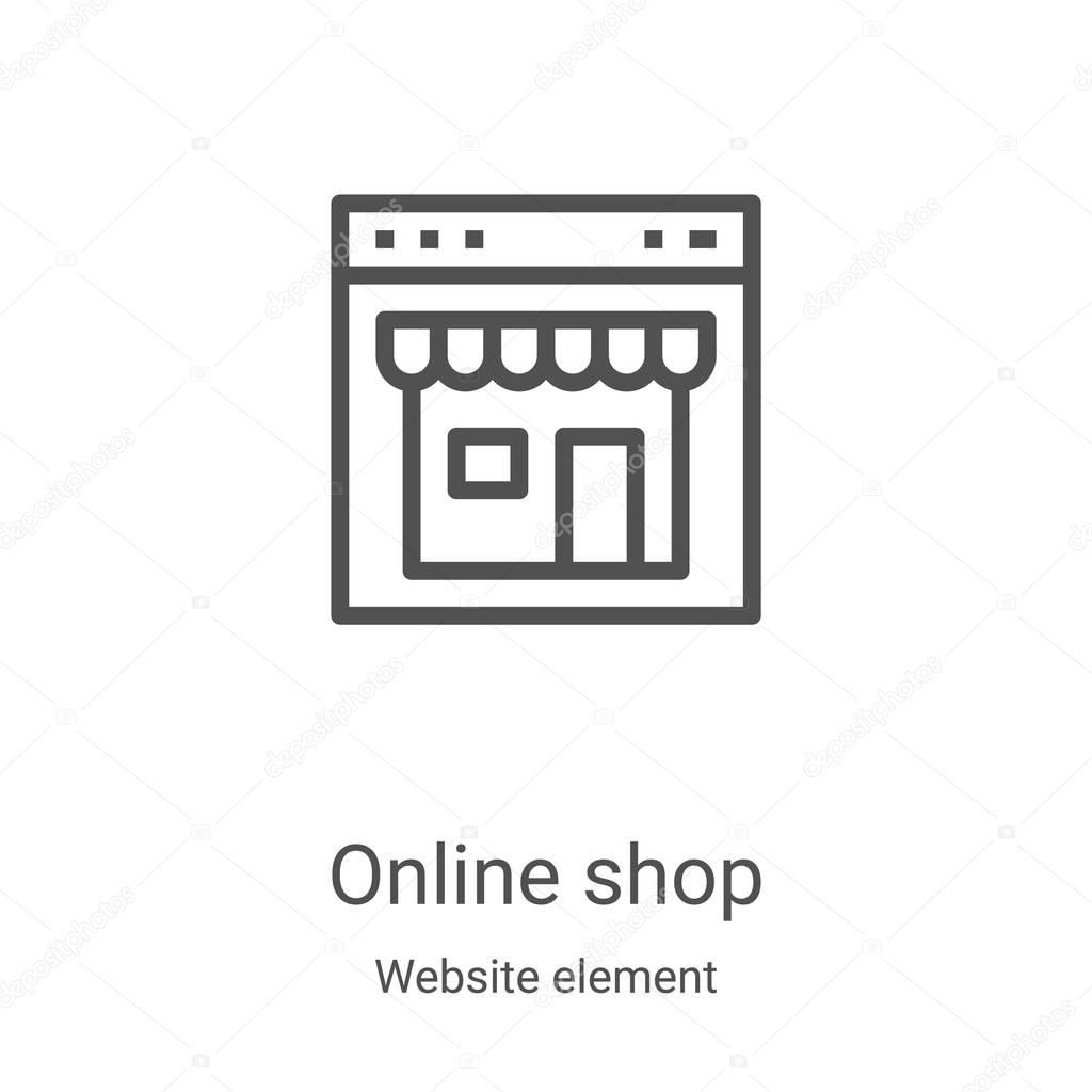 online shop icon vector from website element collection. Thin line online shop outline icon vector illustration. Linear symbol for use on web and mobile apps, logo, print media