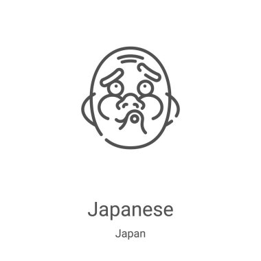 Japonya koleksiyonundan Japon ikon vektörü. İnce çizgi Japon dış hatları ikon vektör çizimi. Web ve mobil uygulamalarda kullanmak için doğrusal sembol, logo, yazdırma ortamı
