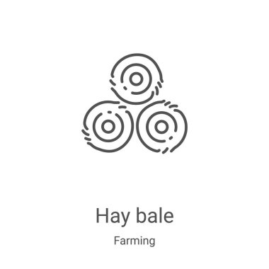 çiftçilik koleksiyonundan saman balyası ikonu taşıyıcısı. İnce saman balyası ana hatlı ikon vektör çizimi. Web ve mobil uygulamalarda kullanmak için doğrusal sembol, logo, yazdırma ortamı