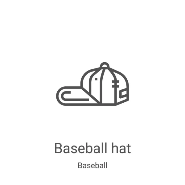 baseball hat icon vector from baseball collection. Thin line baseball hat outline icon vector illustration. Linear symbol for use on web and mobile apps, logo, print media