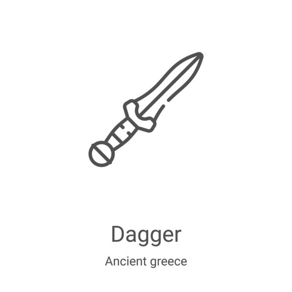 dagger icon vector from ancient greece collection. Thin line dagger outline icon vector illustration. Linear symbol for use on web and mobile apps, logo, print media
