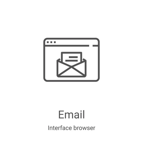 Email Icon Vector Interface Browser Collection Thin Line Email Outline — ストックベクタ