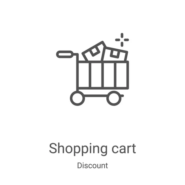 Shopping Cart Icon Vector Discount Collection Thin Line Shopping Cart — Stock Vector