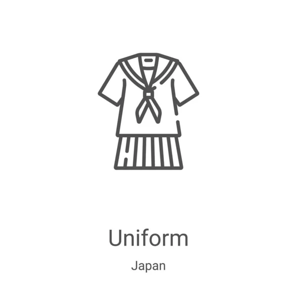 Uniform Icoon Vector Uit Japanse Collectie Dunne Lijn Uniform Schema — Stockvector