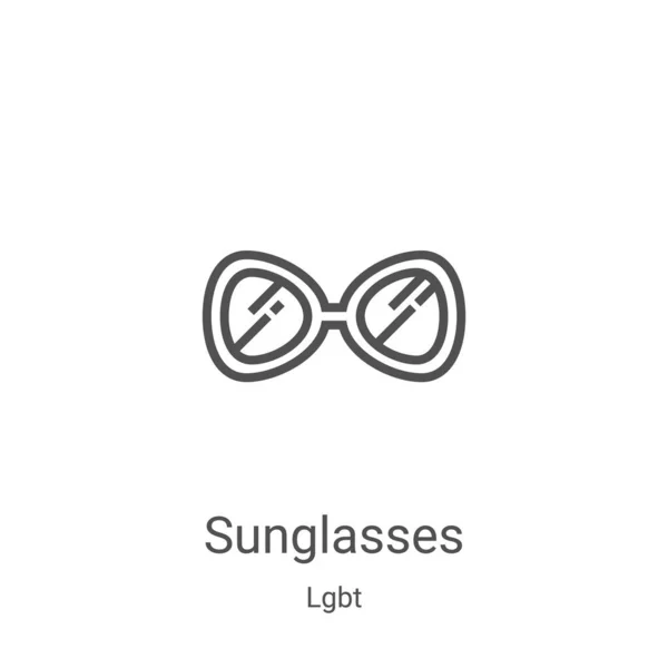Sunglasses Icon Vector Lgbt Collection Thin Line Sunglasses Outline Icon — ストックベクタ
