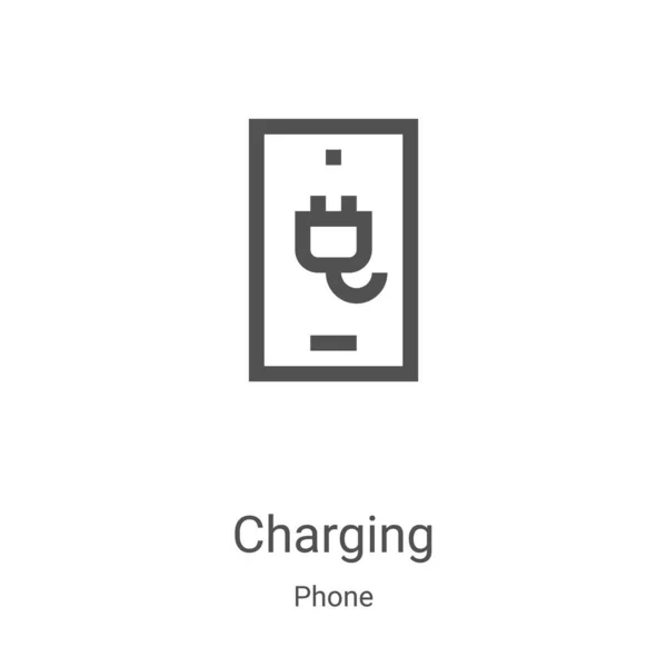 Charging Icon Vector Phone Collection Thin Line Charging Outline Icon — ストックベクタ