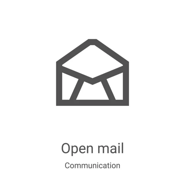 Vetor Ícone Correio Aberto Coleção Comunicação Thin Line Open Mail — Vetor de Stock