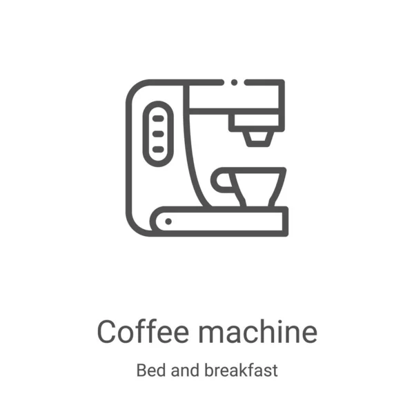 Coffee Machine Icon Vector Bed Breakfast Collection Thin Line Coffee — ストックベクタ