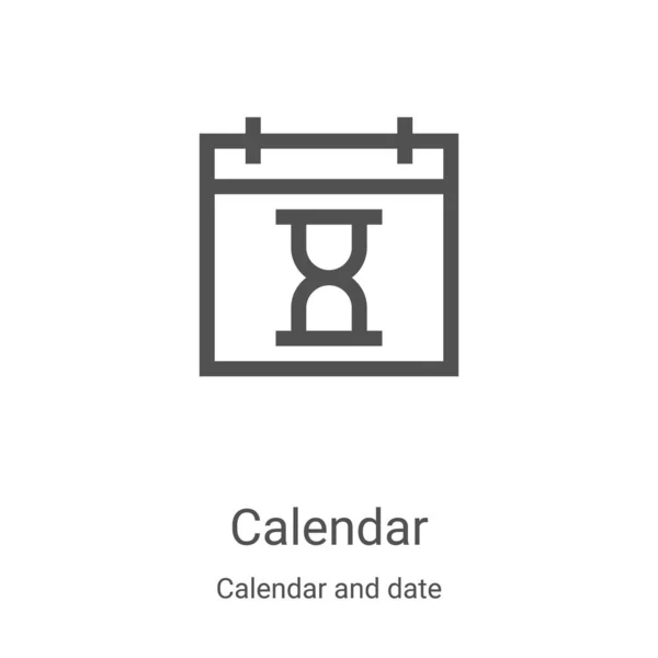 Kalender Icon Vektor Aus Kalender Und Datumsammlung Dünne Linie Kalender — Stockvektor