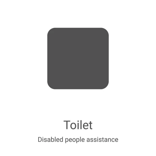 Toilettensymbolvektor Aus Der Sammlung Der Behindertenhilfe Dünne Linie Toilettenumrandung Symbol — Stockvektor