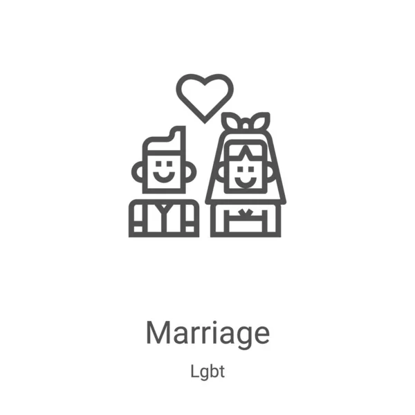 Διάνυσμα Εικονιδίου Γάμου Από Συλλογή Igbt Λεπτή Γραμμή Γάμο Περίγραμμα — Διανυσματικό Αρχείο