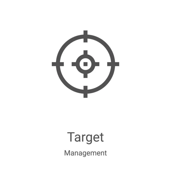 Zielsymbolvektor Aus Der Management Sammlung Thin Line Target Outline Icon — Stockvektor