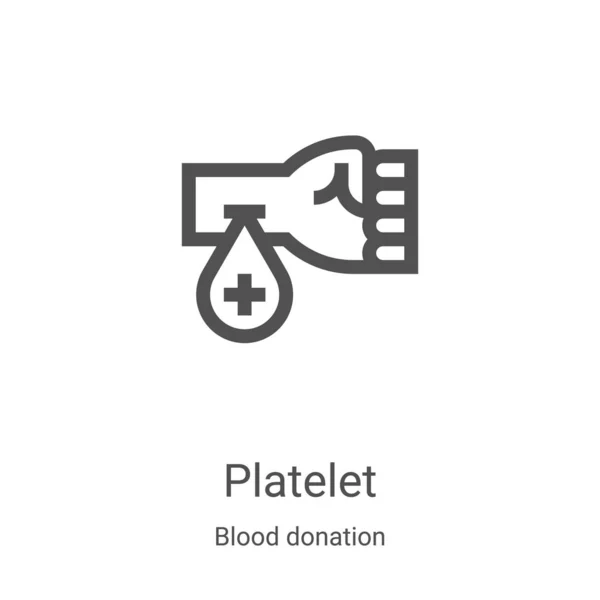 Platelet Icon Vector Blood Donation Collection Thin Line Platelet Outline — Stock Vector