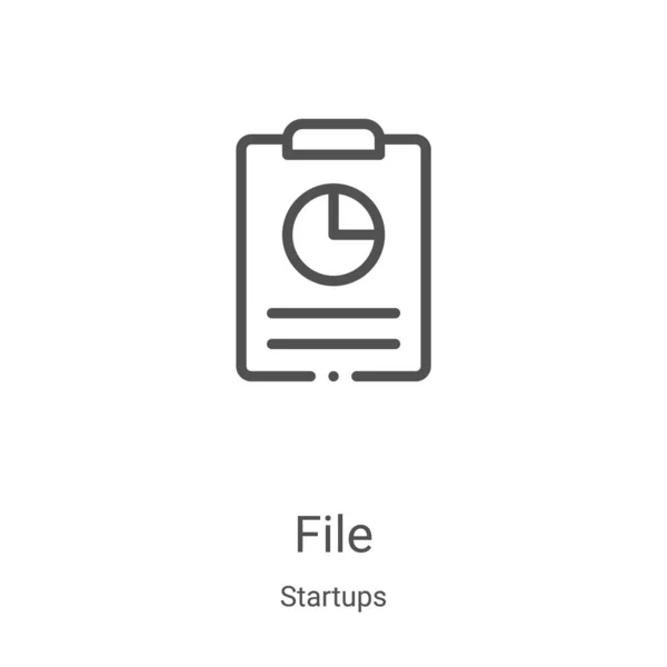 Vector Icono Archivo Colección Startups Ilustración Vector Icono Contorno Archivo — Archivo Imágenes Vectoriales