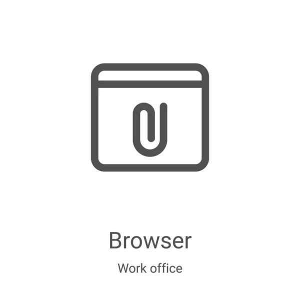 Browser Icon Vektor Aus Der Office Sammlung Thin Line Browser — Stockvektor