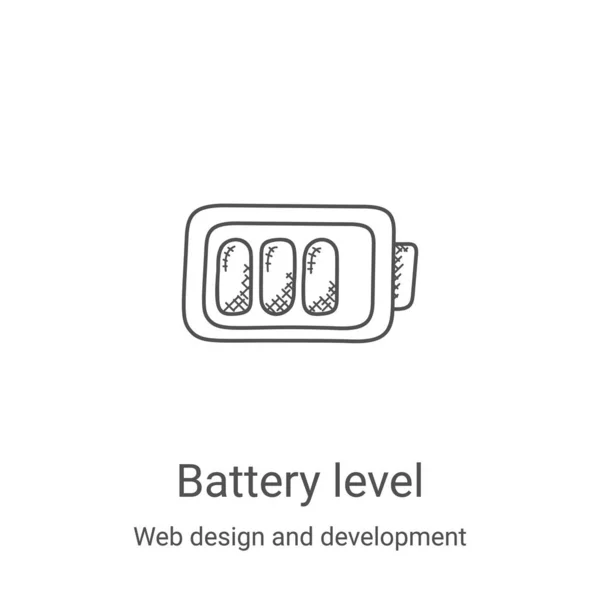 Vecteur Icône Niveau Batterie Collection Web Design Développement Illustration Vectorielle — Image vectorielle