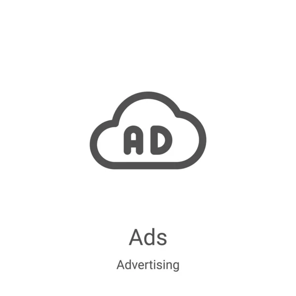 Reklam Koleksiyonundan Reklam Simgesi Vektörü Nce Çizgi Reklam Taslağı Ikon — Stok Vektör