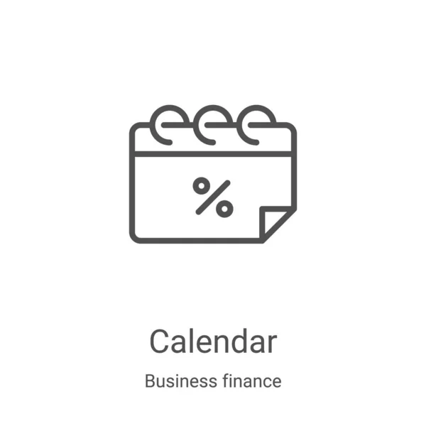 Значок Календаря Вектор Колекції Бізнес Фінансів Тонка Лінія Календаря Контур — стоковий вектор