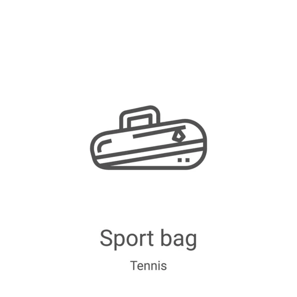 Tenis Koleksiyonundan Spor Çantası Ikonu Vektörü Nce Çizgili Spor Çantası — Stok Vektör