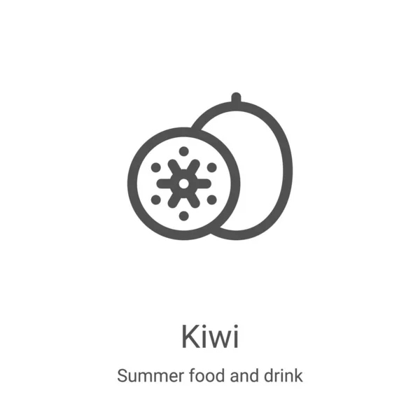 Kiwi Icon Vector Dalla Collezione Estiva Cibi Bevande Illustrazione Vettoriale — Vettoriale Stock