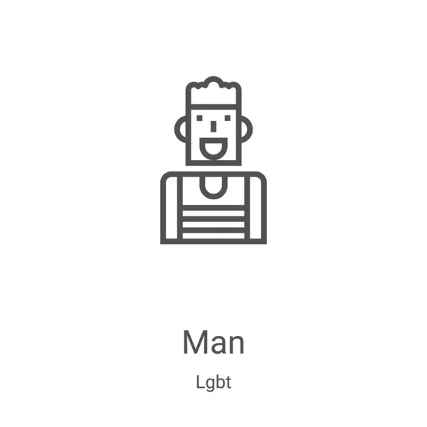 Man Icon Vector Lgbt Collection Thin Line Man Outline Icon — ストックベクタ