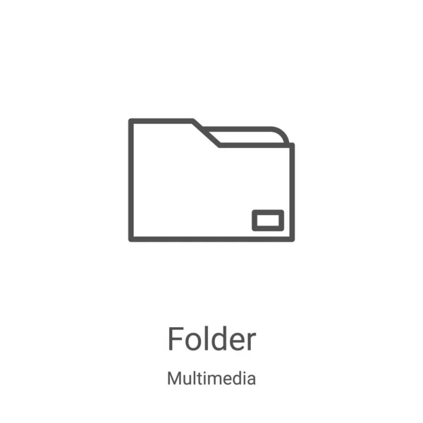 Ordner Icon Vektor Aus Der Multimedia Sammlung Thin Line Ordner — Stockvektor