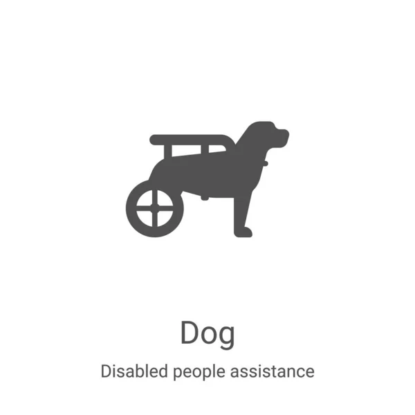 Hundesymbolvektor Aus Der Sammlung Der Behindertenhilfe Dünne Linie Hund Umreißt — Stockvektor