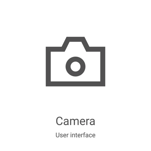 Camera Icon Vector User Interface Collection Thin Line Camera Outline — ストックベクタ